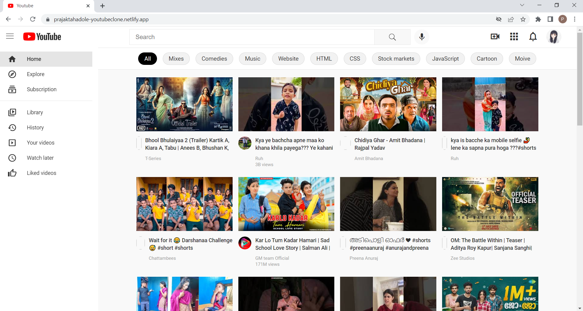 YouTube Clone